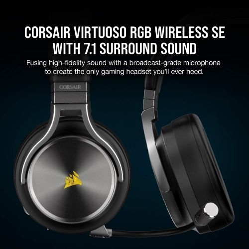  Amazon Renewed (Renewed) Corsair CA-9011180-NA Virtuoso RGB Wireless Se Gaming Headset - High-Fidelity 7.1 Surround Sound W/ Broadcast Quality Microphone - Memory Foam Earcups - 20 Hour Battery L