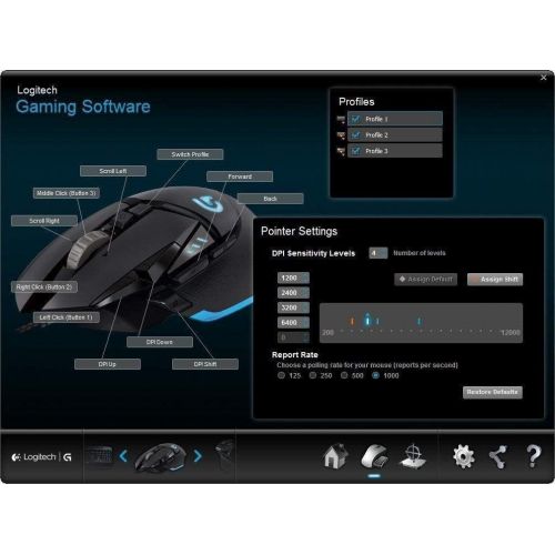  Amazon Renewed (Renewed) Logitech G502 Proteus Core Tunable Gaming Mouse with Fully Customizable Surface, Weight and Balance Tuning