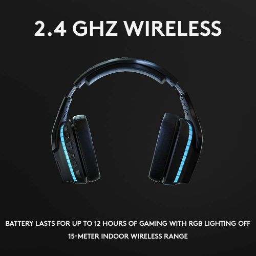  Amazon Renewed Logitech G935 Wireless DTS:X 7.1 Surround Sound LIGHTSYNC RGB PC Gaming Headset - Black, blue (Renewed)