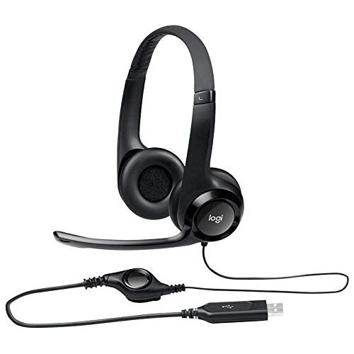  Amazon Renewed Logitech ClearChat Comfort USB Headset H390 with Mic - Black (Renewed)