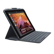 Amazon Renewed Logitech?Slim Folio with Bluetooth Keyboard for iPad (5th / 6th Gen) - Black (Renewed)