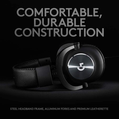  Amazon Renewed Logitech G Pro Gaming Headset with Inline Volume & Mic Mute Controls, Memory Foam Leatherette Ear Pads, 981-000811 (Renewed)