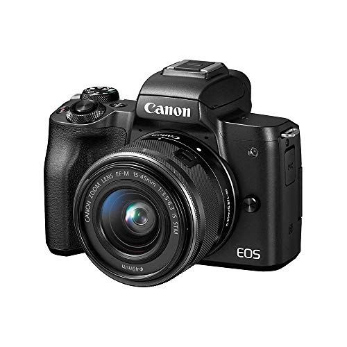  Amazon Renewed Canon EOS M50 Mirrorless Camera Kit w/EF-M15-45mm and 4K Video (Black) (Renewed)