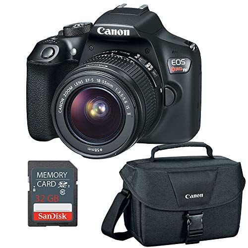  Amazon Renewed Canon EOS Rebel T6 DSLR Camera w/ EF-S 18-55mm, 32GB SD Card & Camera Bag (Certified Refurbished)