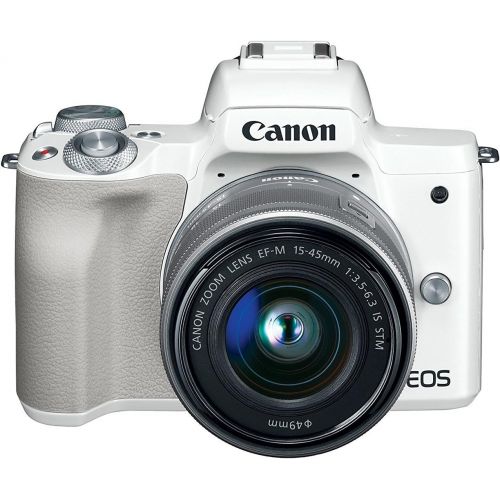 캐논 Amazon Renewed Canon 2681C011 EOS M50 Mirrorless Digital Camera (White) w/EF-M 15-45mm is STM Lens - (Renewed)