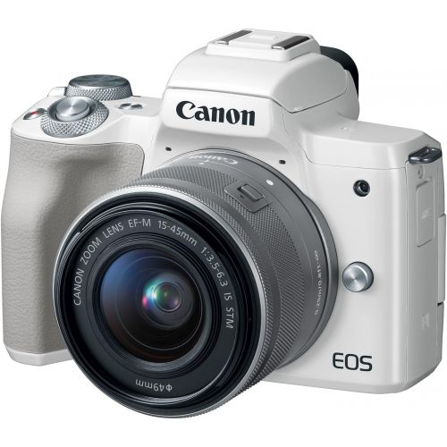 캐논 Amazon Renewed Canon 2681C011 EOS M50 Mirrorless Digital Camera (White) w/EF-M 15-45mm is STM Lens - (Renewed)