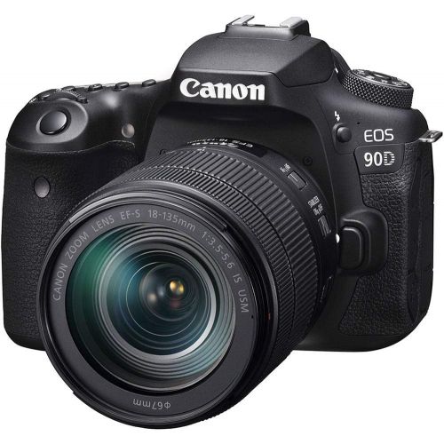  Amazon Renewed Canon EOS 90D DSLR Camera with 18-135mm Lens (3616C016) + 4K Monitor + Pro Headphones + Pro Mic + 2 x 64GB Memory Card + Case + Corel Photo Software + Pro Tripod + 3 x LPE6 Battery