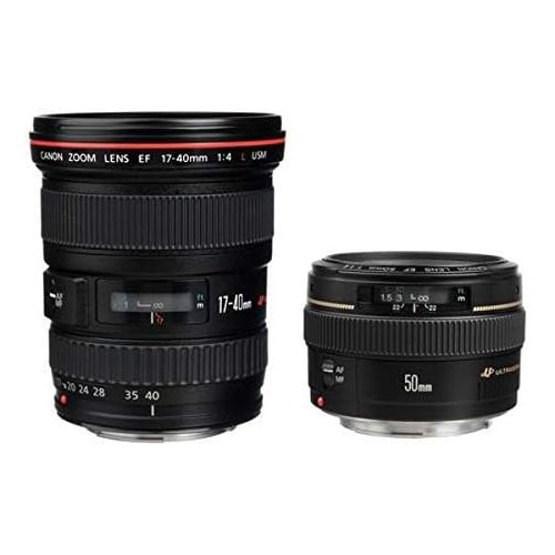  Amazon Renewed Canon Advanced Two Lens Kit with 50mm f/1.4 and 17-40mm f/4L Lenses (Renewed)