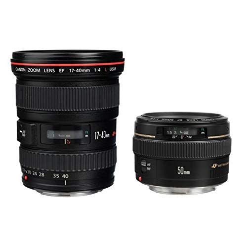  Amazon Renewed Canon Advanced Two Lens Kit with 50mm f/1.4 and 17-40mm f/4L Lenses (Renewed)