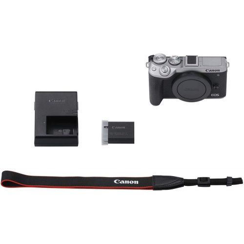  Amazon Renewed Canon EOS M6 Mark II Mirrorless Digital Camera (Silver) Body Only Kit with Auto (EF/EF-S to EF-M) Mount Adapter + 32GB Sandisk Memory + 100EG Padded Case and More. (Renewed)