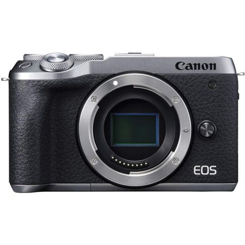  Amazon Renewed Canon EOS M6 Mark II Mirrorless Digital Camera (Silver) Body Only Kit with Auto (EF/EF-S to EF-M) Mount Adapter + 32GB Sandisk Memory + 100EG Padded Case and More. (Renewed)