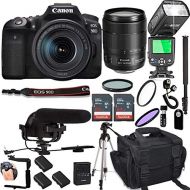 Amazon Renewed Canon EOS 90D with 18-135mm f/3.5-5.6 is USM Lens + 128GB Memory + Deluxe Camera Bag + Pro Battery Bundle + Microphone + TTL Speed Light + Pro Filters,(22pc Bundle) (Renewed)