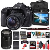 Amazon Renewed Canon EOS 80D DSLR Camera with 18-55mm Lens (1263C005) + EF-S 55-250mm Lens + 64GB Memory Card + Case + Corel Photo Software + LPE6 Battery + External Charger + Card Reader + More