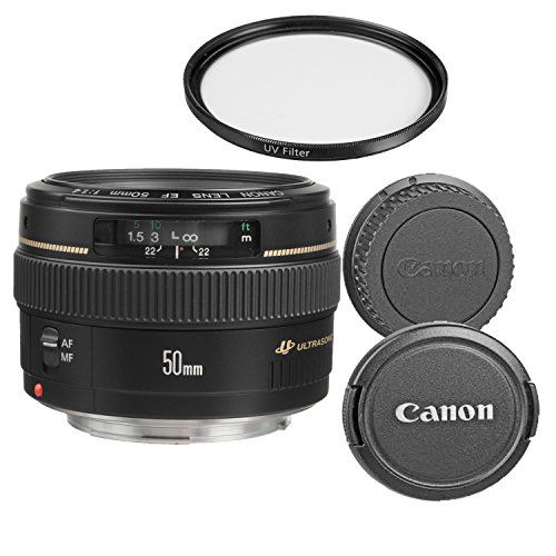  Amazon Renewed Canon EF 50mm f/1.4 USM Standard Lens for Canon SLR Cameras - Fixed (Renewed)