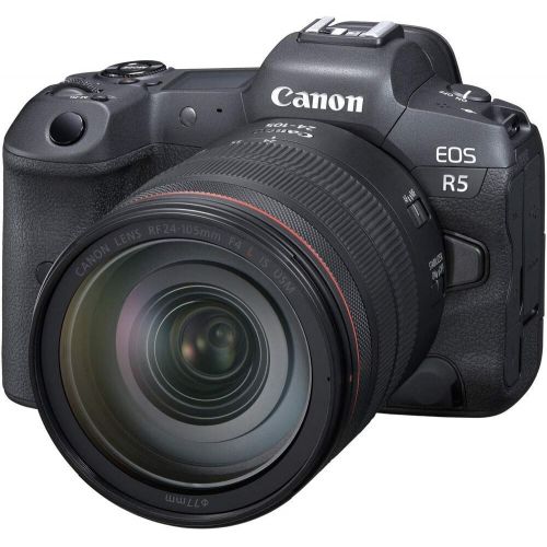  Amazon Renewed Canon EOS R5 Mirrorless Digital Camera with 24-105mm f/4L Lens (4147C013) + 4K Monitor + Pro Headphones + Pro Mic + 2 x 64GB Memory Card + Case + Corel Photo Software + Pro Tripod