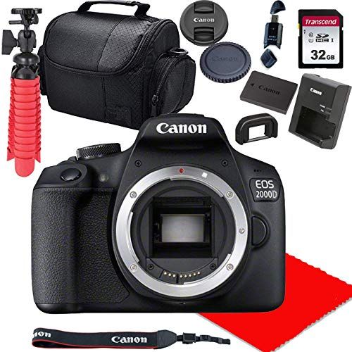  Amazon Renewed Canon EOS 2000D / Rebel T7 DSLR Camera Body Only (No Lens) + 32GB SD Card + More (Renewed)