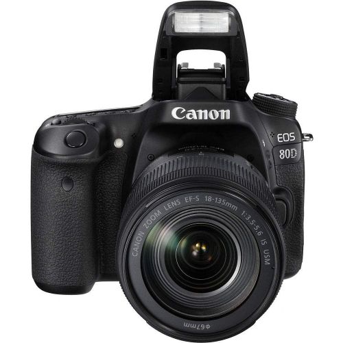  Amazon Renewed Canon EOS 80D DSLR Camera with 18-135mm Lens (1263C006) + EF-S 55-250mm Lens + 4K Monitor + Pro Headphones + Pro Mic + 2 x 64GB Memory Card + Case + Corel Photo Software + Pro Trip
