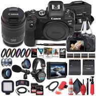 Amazon Renewed Canon EOS R6 Mirrorless Digital Camera with 24-105mm f/4-7.1 Lens (4082C022) + 4K Monitor + Pro Headphones + Pro Mic + 2 x 64GB Memory Card + Case + Corel Photo Software + Pro Trip