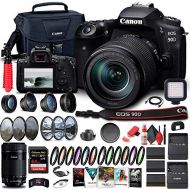 Amazon Renewed Canon EOS 90D DSLR Camera with 18-135mm Lens (3616C016) + EF-S 55-250mm Lens + 64GB Memory Card + Case + Corel Photo Software + 2 x LPE6 Battery + External Charger + Card Reader +