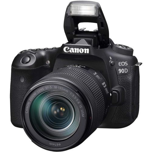  Amazon Renewed Canon EOS 90D DSLR Camera with 18-135mm Lens (3616C016) + EF-S 55-250mm Lens + 64GB Memory Card + Case + Corel Photo Software + 2 x LPE6 Battery + External Charger + Card Reader +