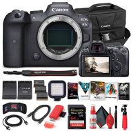 Amazon Renewed Canon EOS R6 Mirrorless Digital Camera (Body Only) (4082C002) + 64GB Memory Card + Case + Corel Software + 2 x LPE6 Battery + External Charger + Card Reader + LED Light + HDMI Cabl