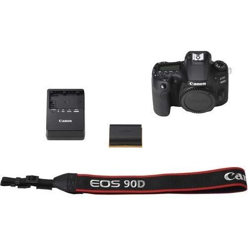  Amazon Renewed Canon EOS 90D DSLR Camera Body Only Kit with Pro Photo & Video Accessories Including 128GB Memory, Speedlight TTL Flash, Quick Release Strap, Condenser Microphone, 60 Tripod & More