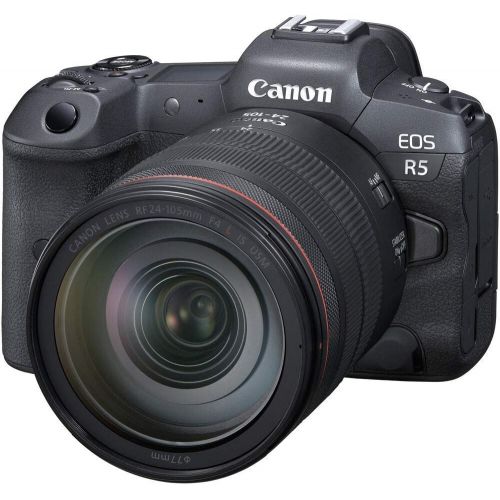  Amazon Renewed Canon EOS R5 Mirrorless Digital Camera with 24-105mm f/4L Lens (4147C013) + 64GB Memory Card + Case + Corel Photo Software + LPE6 Battery + External Charger + Card Reader + More (R