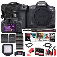 Amazon Renewed Canon EOS R5 Mirrorless Digital Camera (Body Only) (4147C002) + 2 x 64GB Memory Card + Case + Corel Software + 3 x LPE6 Battery + External Charger + Card Reader + Light + HDMI Cabl