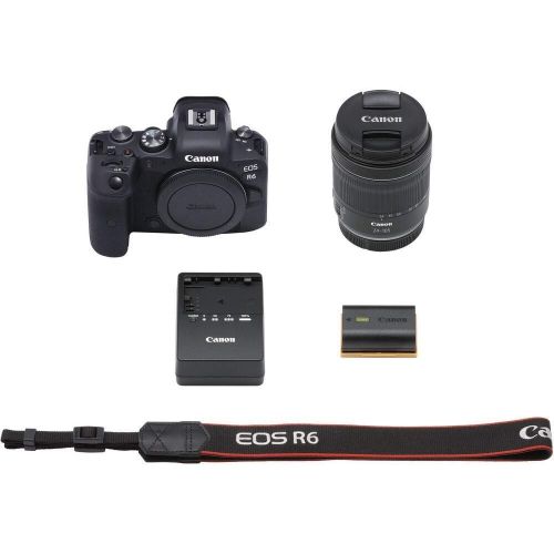  Amazon Renewed Canon EOS R6 Mirrorless Digital Camera with 24-105mm f/4-7.1 Lens (4082C022) + 64GB Memory Card + Case + Corel Photo Software + LPE6 Battery + External Charger + Card Reader + More