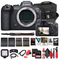 Amazon Renewed Canon EOS R6 Mirrorless Digital Camera (Body Only) 4082C002 + 2 x 64GB Memory Card + Case + Corel Software + 3 x LPE6 Battery + External Charger + Card Reader + LED Light + HDMI Ca