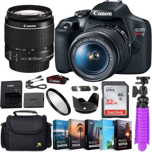  Amazon Renewed Canon EOS Rebel T7 DSLR Camera Bundle with Canon EF-S 18-55mm f/3.5-5.6 is II Lens + Gadget Case + 32GB Sandisk Memory Card + Accessory Kit (13 Items) (Renewed)