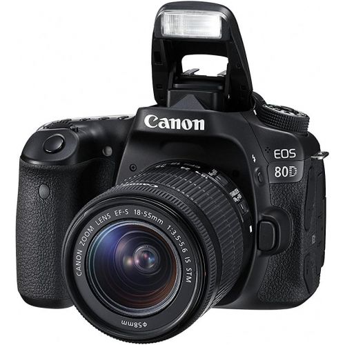  Amazon Renewed Canon EOS 80D Digital SLR Kit with EF-S 18-55mm f/3.5-5.6 Image Stabilization STM Lens - Black (Renewed)