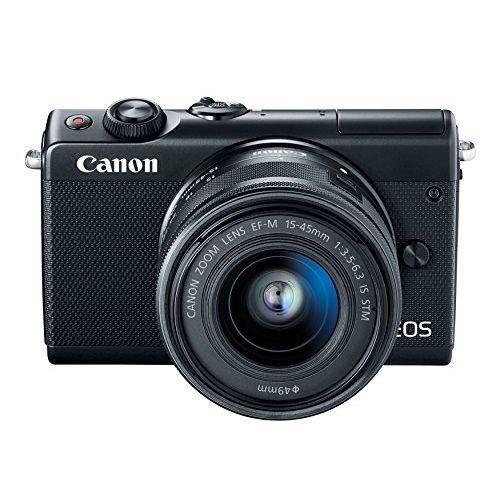  Amazon Renewed Canon EOS M100 Mirrorless Camera w/15-45mm Lens - Wi-Fi, Bluetooth, and NFC Enabled (Black) (Renewed)