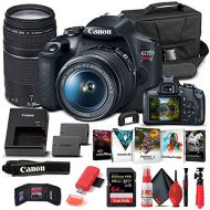 Amazon Renewed Canon EOS Rebel T7 DSLR Camera with 18-55mm and 75-300mm Lenses (2727C021) + 64GB Card + Corel Photo Software + LPE10 Battery + Card Reader + Cleaning Set + Flex Tripod + Memory Wa