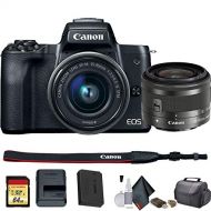 Amazon Renewed Canon EOS M50 Mirrorless Vlogging Digital Camera with 15-45mm Lens + Camera Bag + 64GB Memory Card + Cleaing Set + More (International Model) (2680C011) - Starter Bundle (Renewed)