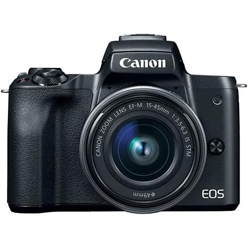  Amazon Renewed Canon EOS M50 Mirrorless Vlogging Digital Camera with 15-45mm Lens + Camera Bag + 64GB Memory Card + Cleaing Set + More (International Model) (2680C011) - Starter Bundle (Renewed)