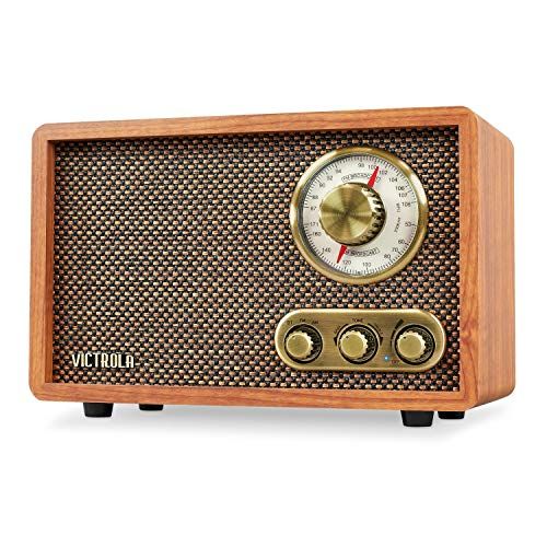  Amazon Renewed Victrola Retro Wood Bluetooth FM/AM Radio with Rotary Dial, Walnut (Renewed)
