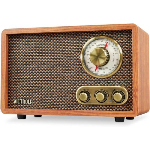  Amazon Renewed Victrola Retro Wood Bluetooth FM/AM Radio with Rotary Dial, Walnut (Renewed)