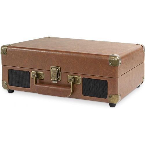  Amazon Renewed Victrola Vintage 3-Speed Bluetooth Suitcase Turntable with Speakers, Brown (Renewed)