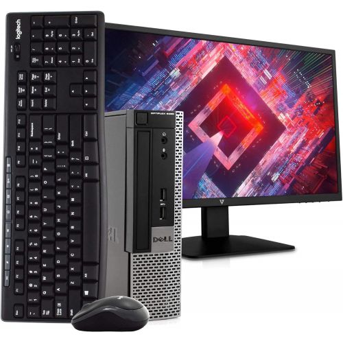  Amazon Renewed Dell Optiplex 9020 Ultra Small PC Desktop Computer, Intel Quad Core i5, 8GB RAM, 256GB SSD, Windows 10, New 23.6 FHD LED Monitor, New 16GB Flash Drive, Wireless Keyboard & Mouse, D