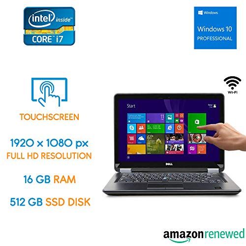  Amazon Renewed Dell Latitude E7440 Intel Core i7 4th Gen 4600U 2.1 GHz Processor 16 GB RAM 512 GB SSD 14 Screen with Webcam Windows 10 Pro (Renewed)