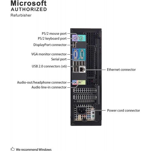  Amazon Renewed Dell Optiplex 990 Business Small Form Factor SFF Desktop Computer, Intel Quad Core i5 2400 3.1Ghz CPU, 8GB RAM, 500GB HDD, DVD, VGA, DisplayPort, Windows 10 Professional (Renewed)