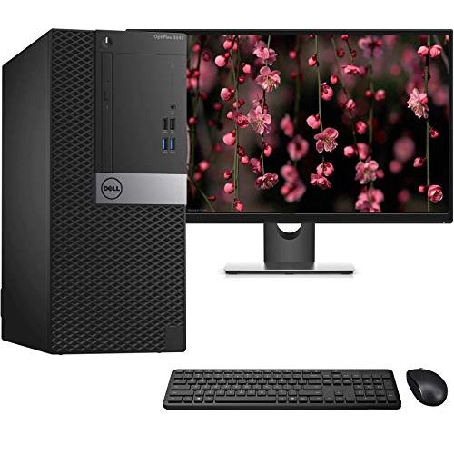  Amazon Renewed Dell OptiPlex Tower Desktop Computer PC, Intel Core i5 6500, 3.2GHz Processor, 16GB Ram, 256GB M.2 SSD + 2TB HDD, WiFi & Bluetooth, FHD 24 inch Monitor, Wireless Keyboard Mouse, Wi