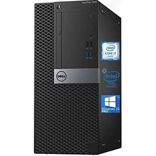  Amazon Renewed Dell Optiplex 7040 Mini Tower Desktop PC, Intel Quad Core i7 6700 4.0 GHz, 8GB RAM, 256GB NVMe SSD, HD Graphics 530 4K, DisplayPort, HDMI, AC Wi Fi, Bluetooth Windows 10 Pro (Ren