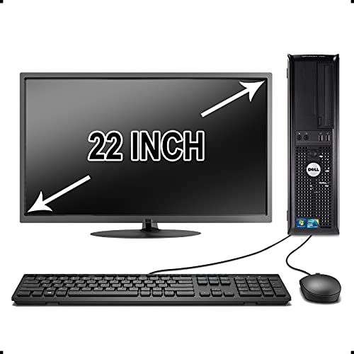  Amazon Renewed DELL Optiplex Desktop with 22in LCD Monitor (Core 2 Duo 3.0Ghz, 8GB RAM, 1TB HDD, Windows 10), Black (Renewed)