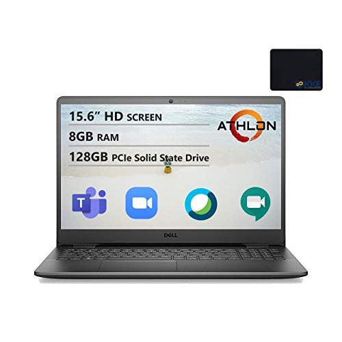  Amazon Renewed Dell Inspiron 15.6 HD Laptop, AMD Athlon Silver 3050U Processor, 8GB DDR4 Memory, 128GB PCIe SSD, Online Class Ready, Webcam, WiFi, HDMI, Bluetooth, KKE Mousepad, Win10 Home, Black