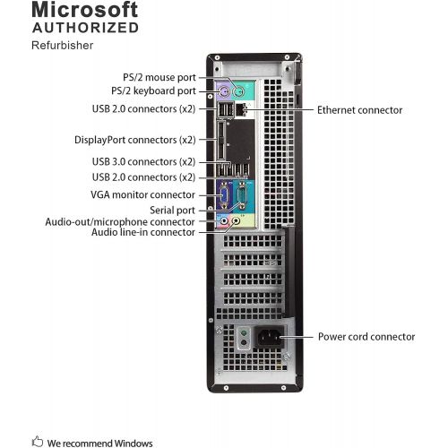  Amazon Renewed Dell Optiplex 7010 Compatible Wireless Desktop Computer PC Intel Quad Core i5 3.4 GHz, 16 gb Ram, 2 TB HDD, DVDRW Drive, WiFi, Windows 10 Professional Pro (Renewed)