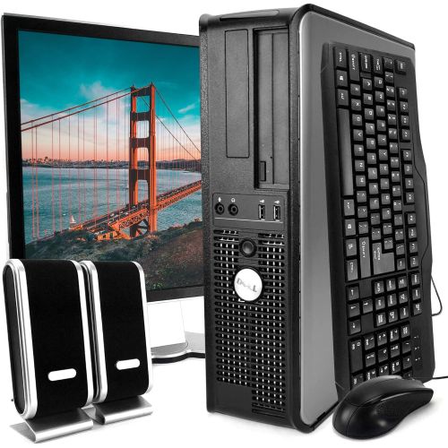  Amazon Renewed DELL Desktop Computer Package with WiFi, Dual Core 2.0GHz, 80GB, 2GB, Windows 10 Professional, DELL 17in Monitor (Renewed)]