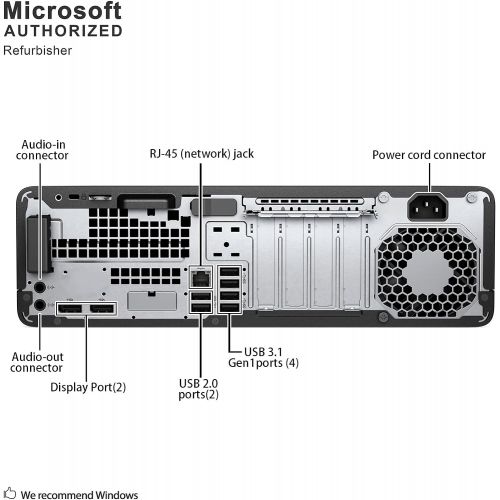  Amazon Renewed HP EliteDesk 800 G3 Small Form Factor PC, Intel Core Quad i5 6500 up to 3.6 GHz, 16GB DDR4, 2TB+256GB SSD, WiFi, DP, Win 10 Pro 64 Multi Language Support English/Spanish/French(Ren