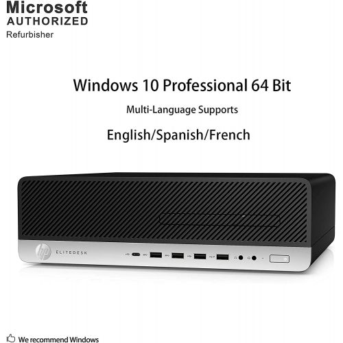  Amazon Renewed HP EliteDesk 800 G3 Small Form Factor PC, Intel Core Quad i5 6500 up to 3.6 GHz, 16GB DDR4, 2TB+256GB SSD, WiFi, DP, Win 10 Pro 64 Multi Language Support English/Spanish/French(Ren